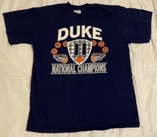 Vintage 90s Duke Blue Devils XL T-Shirt National Champions 91 92 Single Stitch