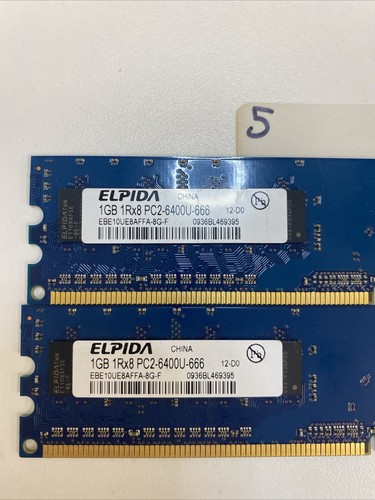 ELPIDA 2GB (2x1GB Each) 1Rx8 PC2–6400U-666 - Picture 3 of 3