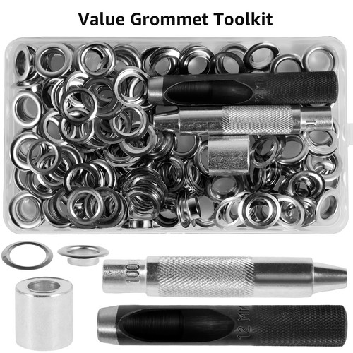 120Pcs Grommet Tool Kit 1/2inch Metal Grommet Eyelet Set with Install Tool xdobX - Picture 5 of 12