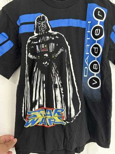 Vintage Star Wars Darth Vader 90’s T-Shirt Single Stitch Size Youth XL Rare AOP - Picture 5 of 12
