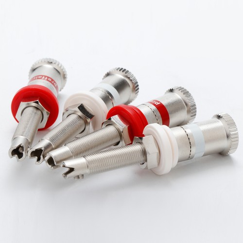 4pcs HIFI Binding Post Rhodium Plating Long Thread Banana Connectors Adapters - Picture 7 of 16