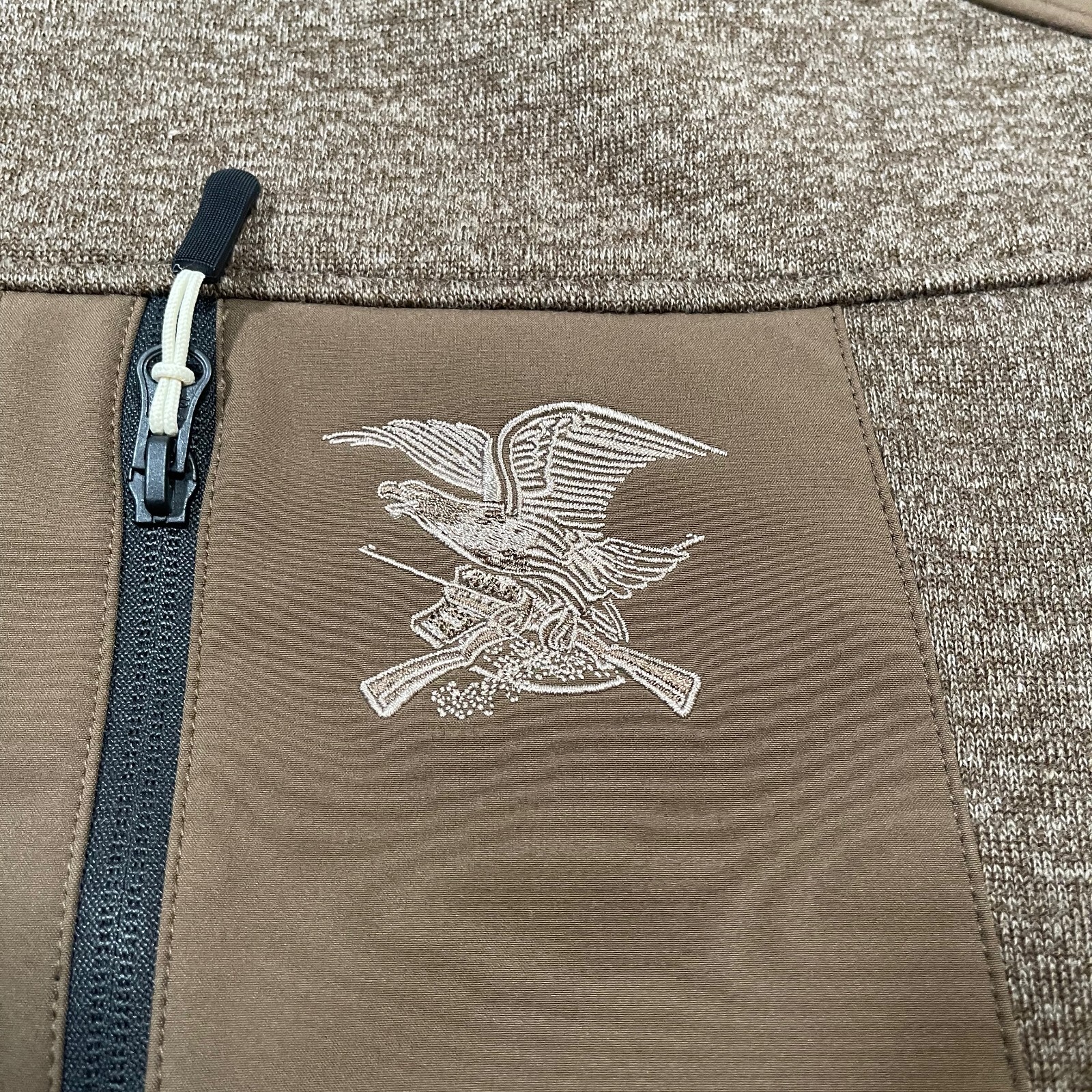 New NRA Jacket Mens Size 2XL Brown Full Zip Soft Shell Fleece Polyester