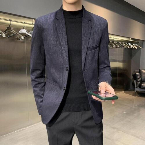 Men's Formal Suit Lapel Slim Fit Casual Jacket Korean Overcoat Short Coat Spring - Picture 4 of 13