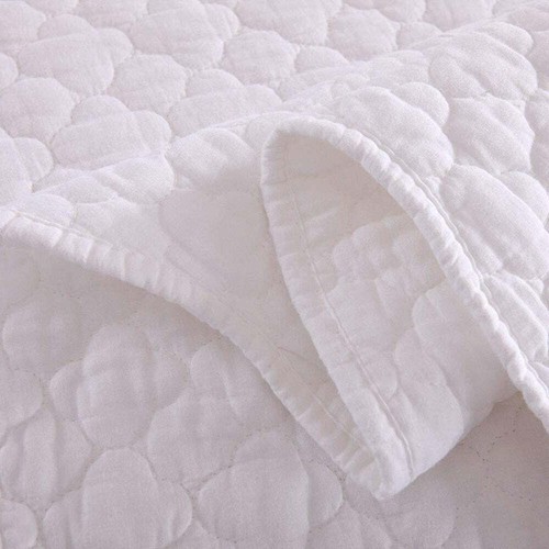 3 Piece White Cotton Quilt Set Bedspread Set - Picture 5 of 8