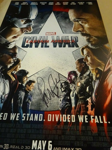 Foto firmata PAUL BETTANY CAPITANO AMERICA GUERRA CIVILE 12"x18" BECKETT BAS COA - Foto 4 di 5