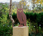 Rusty Metal OWL Bird Garden Ornament. Rustic Fence Post Topper. Metal Decor Gift