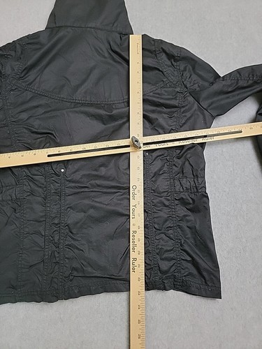 Eddie Bauer Utility Jacket Womens L Black Full Zip Snaps Pockets Lightweight - Picture 11 of 13