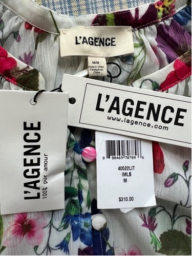 NWT Women's L'AGENCE Blouse, M, Multicolor Floral - Picture 5 of 5