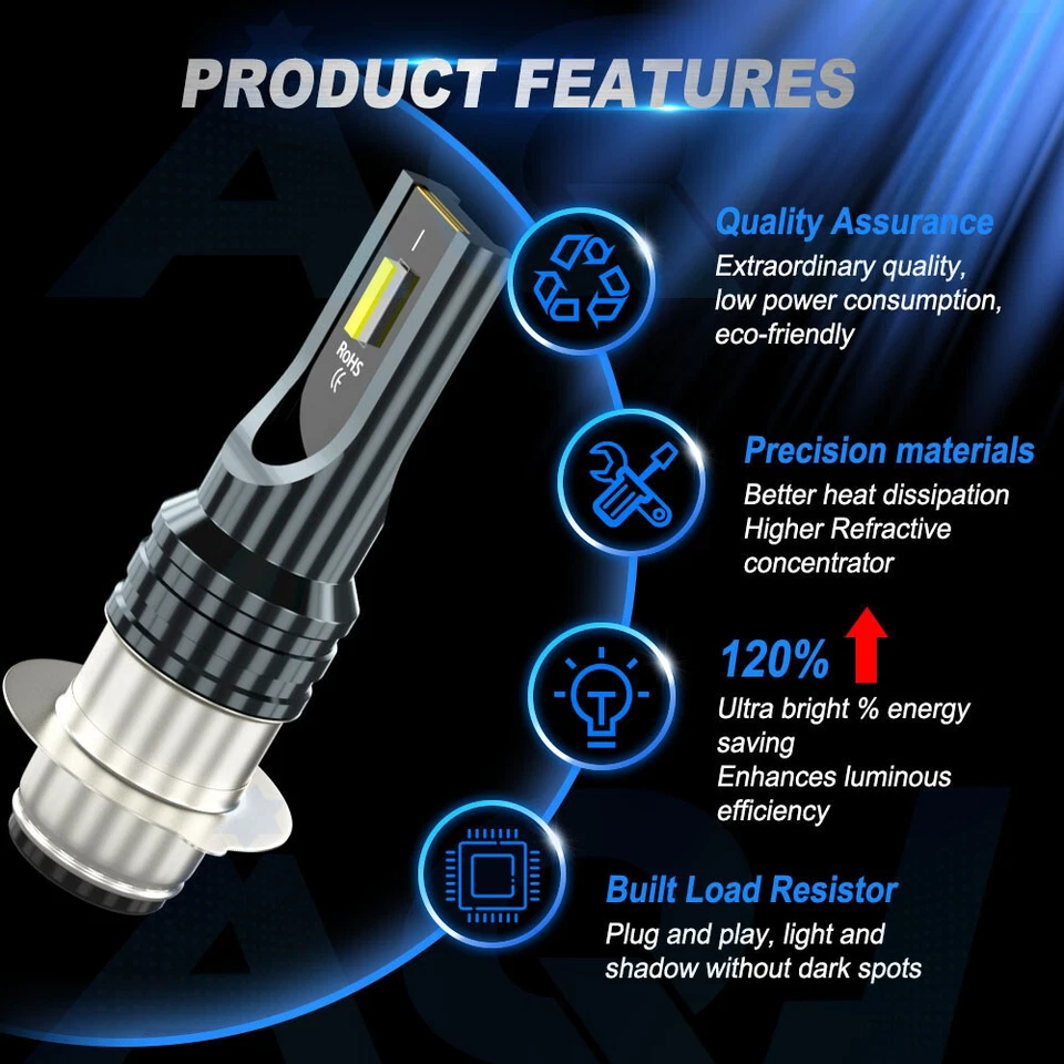 Xenon HID Hyper Headlight H6 Bulb 8000K for Kawasaki KSF250 Mojave 250 1995-2003 - Изображение 4 из 4