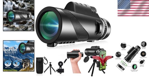Rugged 80x Monocular with 100mm Aperture for High Definition Wildlife Viewing - Imagen 2 de 11
