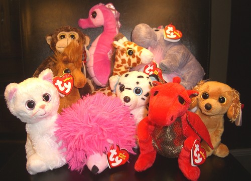 W-F-L TY Beanie Babies freie Auswahl I 15 cm groß Boos Glubschi große Augen