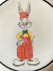 Vintage 1992 8” Bugs Bunny Gingham Plate from Warner Bros Studio, Easter Idea!