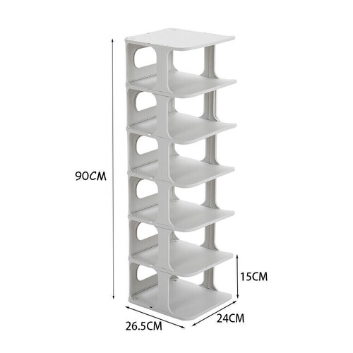 7 Tier Shoe Rack Tall Storage Shelf Cabinet Home Organiser Footwear Stand NEW - Picture 6 of 9