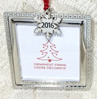 2016 CHRISTMAS TREE ORNAMENT PHOTO PICTURE SILVER CHROME WINTER SNOWFLAKE 2.5"