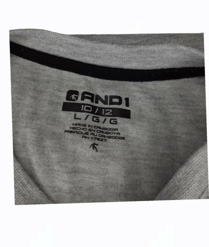Youth AND1 Basketball Shirt Grey Size Large 10/12 Pre-Owned In Great Conditions - Picture 6 of 8