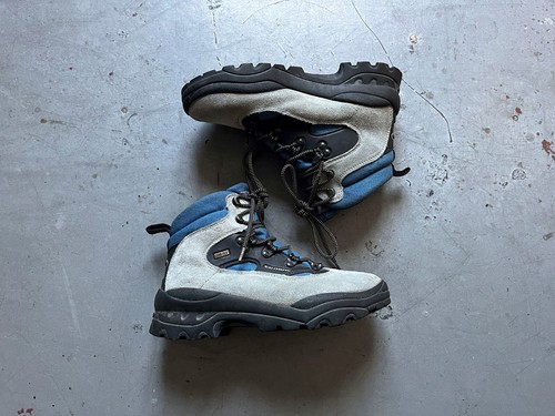 90s Vintage Salomon Blue Gray Suede Gore Tex Hiking Outdoor Gorpcore Boots US 7 - Bild 2 von 12