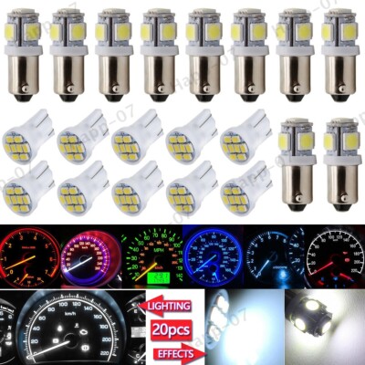 20x T10 BA9S 168 1816 LED Instrument Panel Gauge Cluster Dash Light Bulbs 194 57