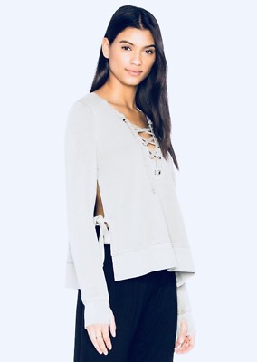 side lace up sweatshirt