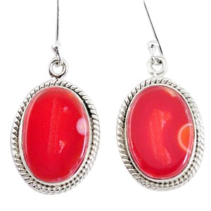 925-Silver-16-54cts-Natural-Orange-Botswana-Druzy-Agate-Dangle-Earrings-P8467