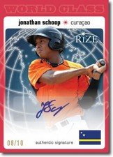 JONATHAN SCHOOP 2012 Rize Rookie Autograph RED Auto WORLD CLASS RC #/10