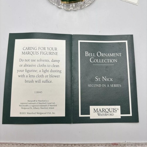 NEW WATERFORD Marquis St Nick Bell Ornament Santa Claus 2nd  Series Germany 2001 - Picture 7 of 9