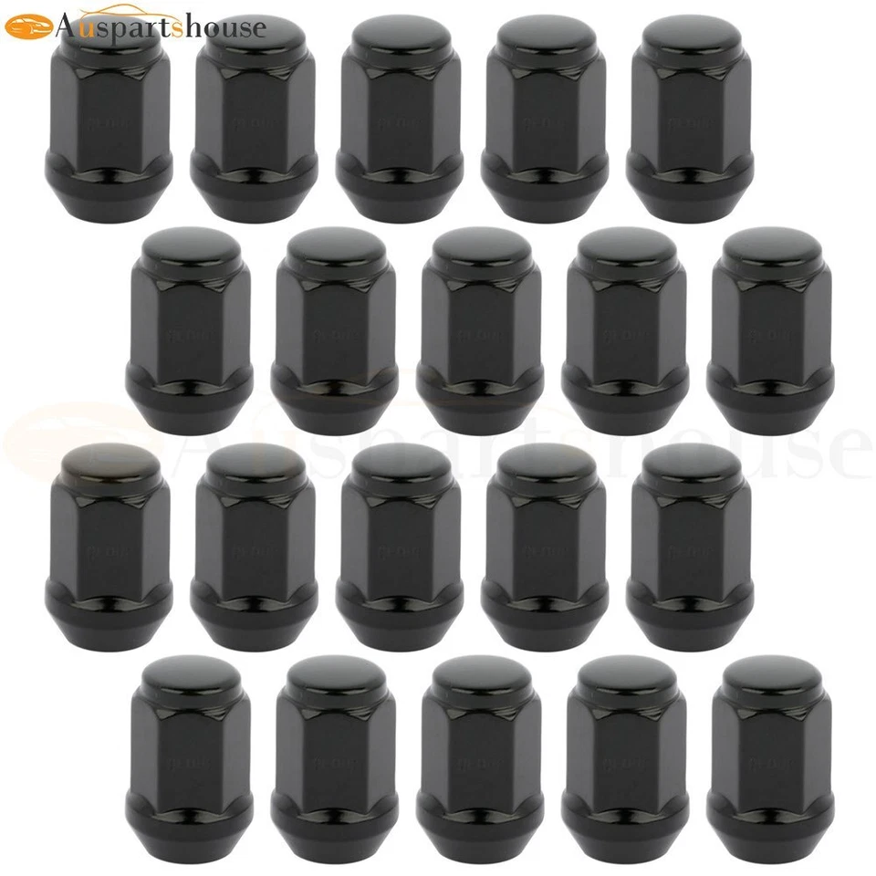 20x tuercas de rueda para Chevrolet K20 C30 1975-1986 acabado negro 9/16-18 1,38" Foto 2 de 4