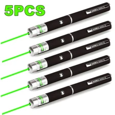 5Pcs 100Miles 532nm Green Laser Pointer Pen Light Visible Beam Lazer Pet Cat Toy