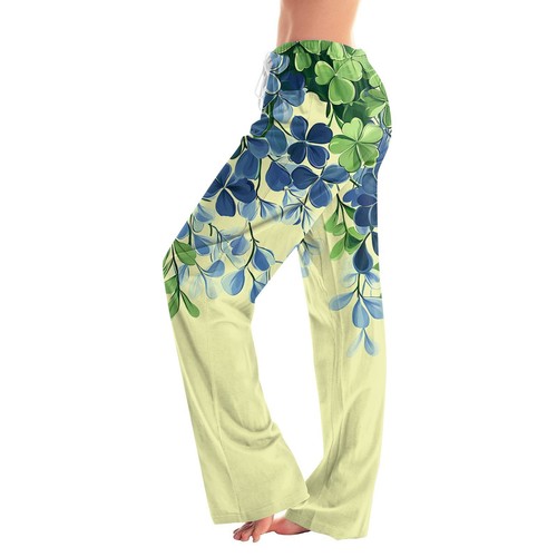 Women's Pajama Pants Sleepwear Casual Drawstring Elastic Waist Pants Comfy - Picture 6 of 45