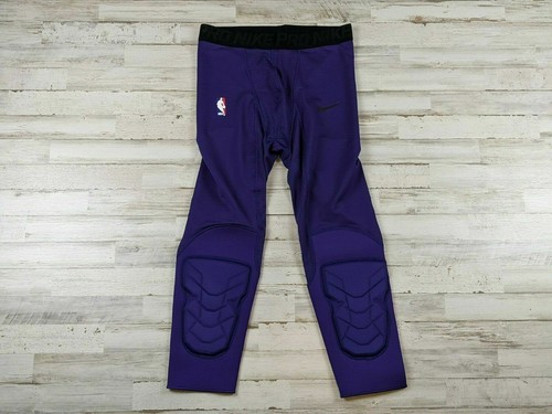 Nike Pro Hyperstrong Padded Pants 3/4 Tights AA0755 566 Mens size large Lakers - Picture 2 of 5