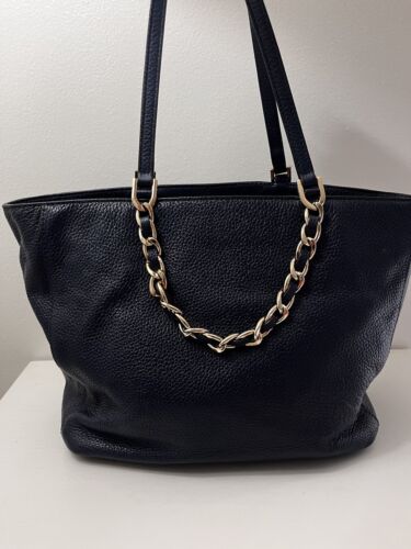 Michael Kors Harper East West weiche marineblau kieselige Lederkette Tragetasche Schultertasche - Bild 2 von 9