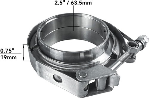 HFS 2.5IN Stainless Steel 304 Quick Release V-Band Turbo Downpipe Exhaust Clamp - Picture 6 of 7