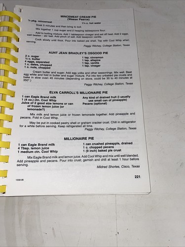 Simply Delicious Cookbook By Barbara Elliot And Peggy Riitchey College Station - Picture 13 of 15