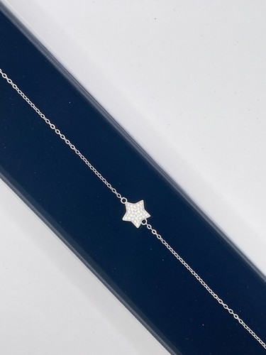 bracciale argento anallergico 925 catena stella zircone regalo donna - Foto 2 di 4