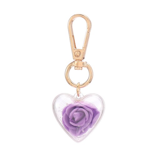 Keychain Keychain Rose Heart Keychain Pendant Clip Bag Decoration for Shoulder - Picture 13 of 17