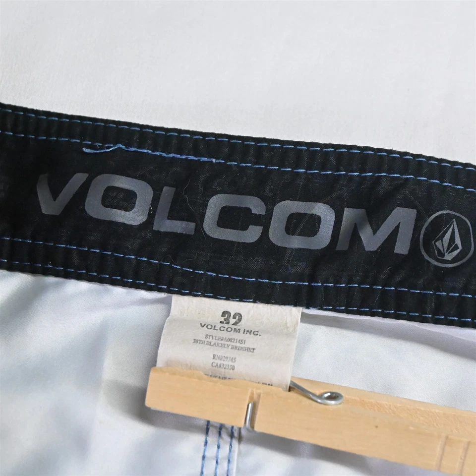 Volcom 32 x 10" Blue Red Stripe Unlined Board Hybrid Shorts - Image 3 of 4
