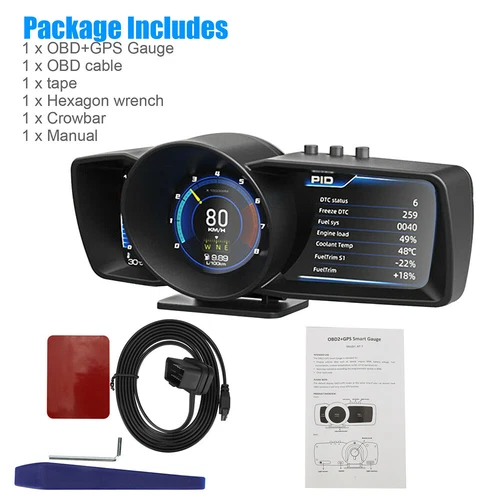 3.5'' 3 LCD Screen OBD2 GPS Smart Car Speedometer HUD Gauge Head Up Display RPM - Bild 5 von 11
