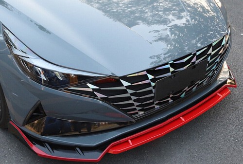 4X Black&Red Front Bumper Lip Spoiler Bodykit Refit For 2021-22 Hyundai Elantra - Picture 3 of 5