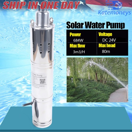 Bomba de agua solar DC 24V/48V sumergible bomba de pozo profundo kit de riego de jardín EE. UU. - Imagen 10 de 21