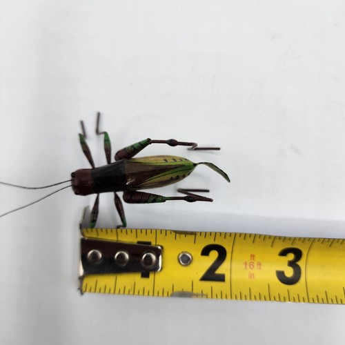 Lote de 3 estatuillas de cricket saltamontes miniatura vintage hechas a mano usadas. - Imagen 20 de 21