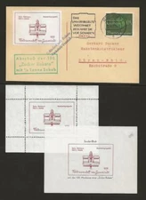 1961 GERMANY rocket mail card and sheets - EZ 35C1, 35A1a