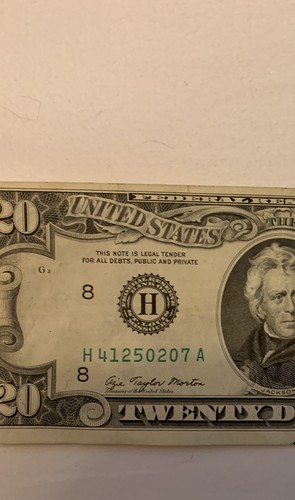 1977 $20 Dollar Bill Currency ST LOUIS BORDER ALIGNMENT ERROR REVERSE NORMAL - Picture 12 of 12