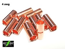 4 GAUGE BARE COPPER BUTT CONNECTOR 10 PK CRIMP TERMINAL AWG BATTERY