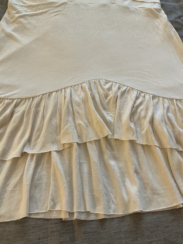 PIPER PROJECT OFF-WHITE KNIT SHORT DRESS W/ STRAPS~RUFFLES~BELT~100% RAYON, SZ S - Picture 8 of 13