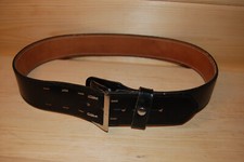 Cathey Enterprises US 38 1977 Black Security Police 2-1/4" Belt with Hook Buckle