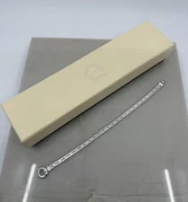 QVC Womens .925 Sterling Silver Riccio Flat 8" Bracelet Perfect Gift