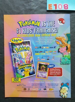 Pokemon The First Movie VHS Promo Print Advertisement