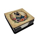 Keeshond and Flowers Pu Leather Note Paper Holder Dac2160Nt4