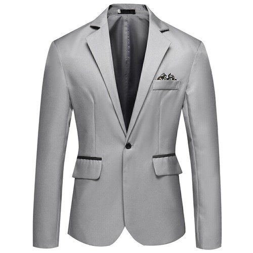 Chaqueta de esmoquin para hombre solapa un botón chaqueta blazer abrigo traje de fiesta pantalones, - Imagen 13 de 19