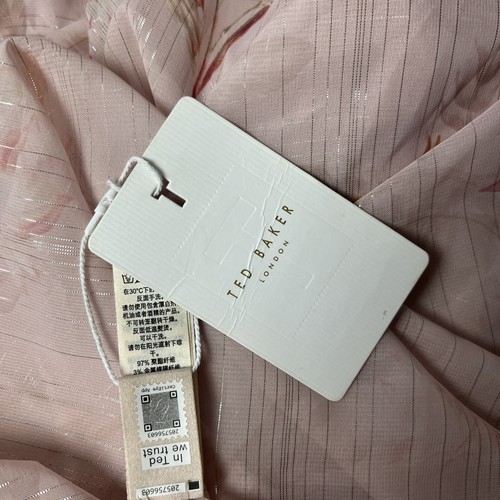 TED BAKER Rhiaa Rhapsody hellrosa Kimono Cover Up offene Jacke Schal Kette - Bild 10 von 10