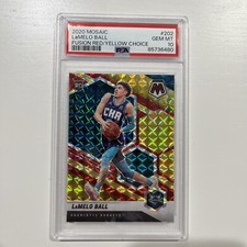 2020-21 PSA 10 Panini Mosaic - Rookie  Red & Yellow Prizm LaMelo Ball /88 (RC)